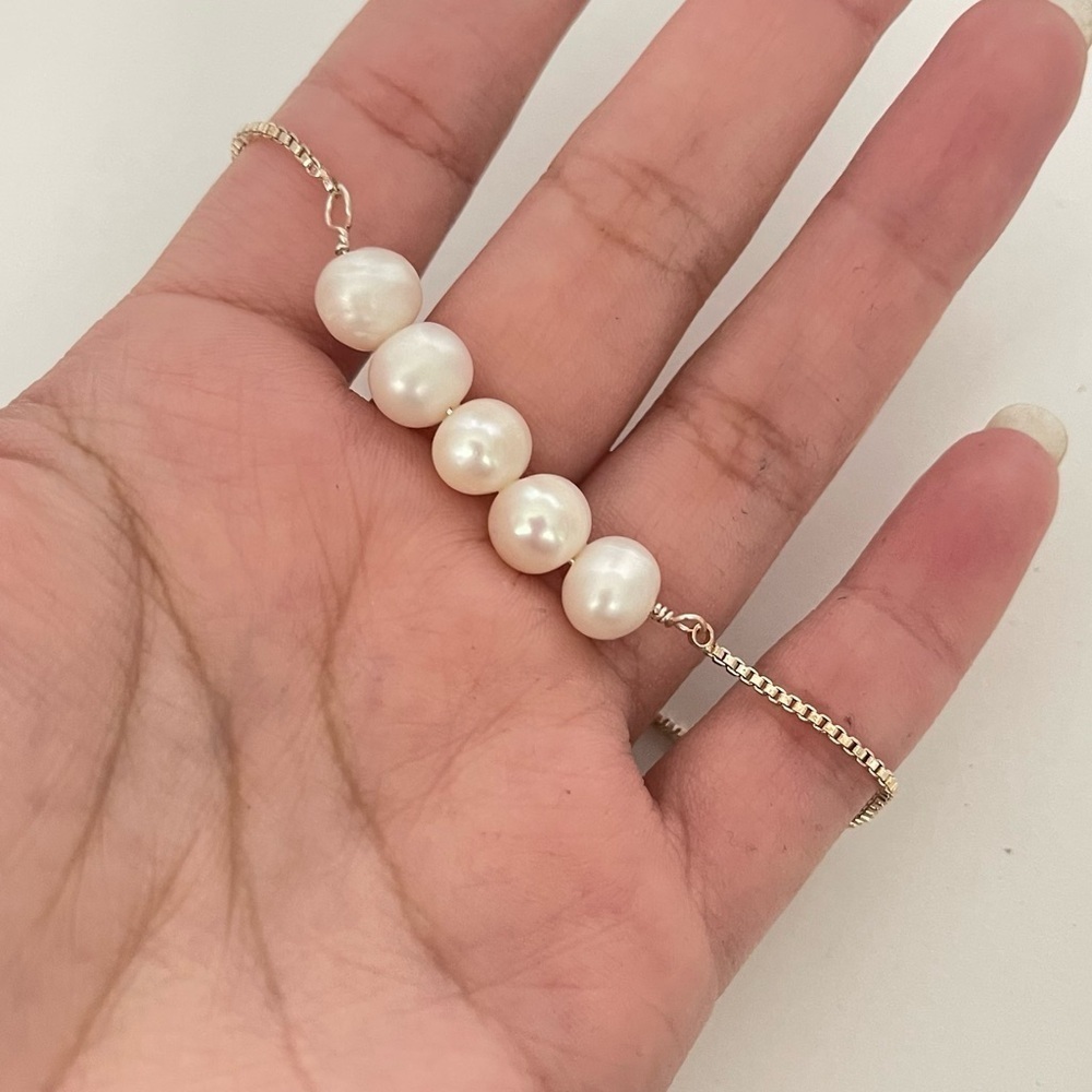 Adjustable freshwater Pearl Sterling silver bracelet